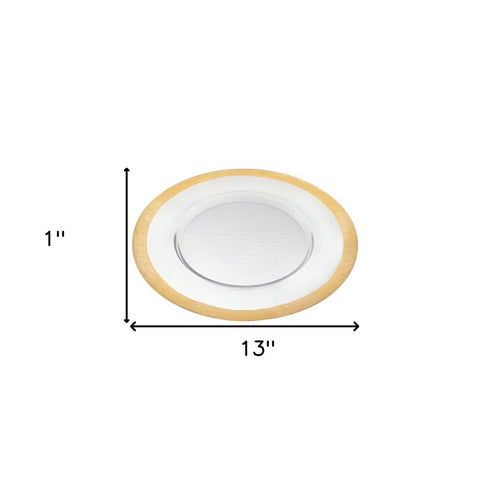 Round Gold Border Glass Charger Plate